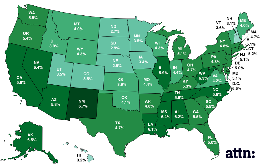 Map Of Unemployment Rates By State - ATTN: